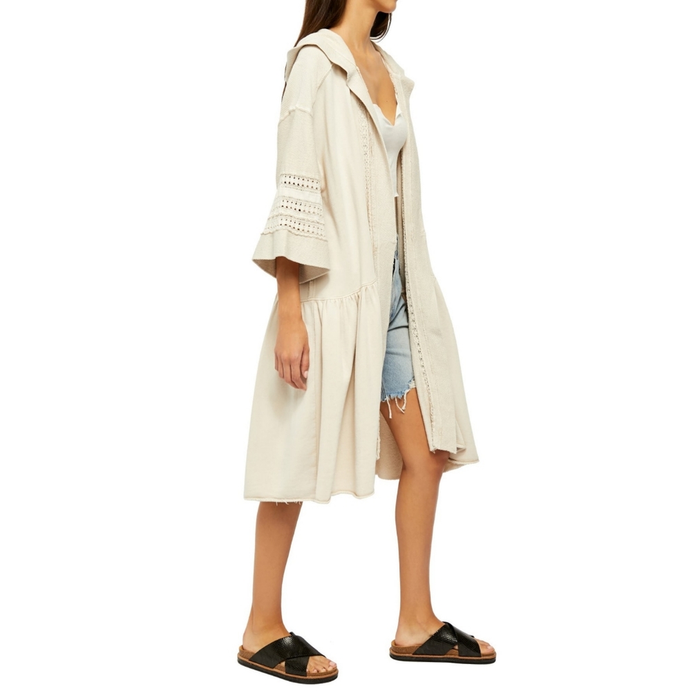 New FREE PEOPLE Haley Cardigan Duster Ivory Large - Picture 4 of 10